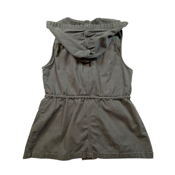 C'Esttoi Womens Army Green Vest Button Up/Zip Up Waist String Pockets Size M - Picture 2 of 4
